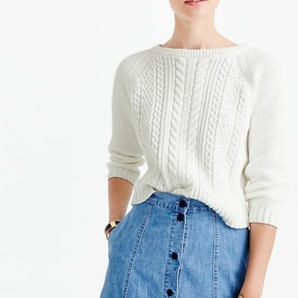 J. CREW Cable Chunky Sweater Lavender - Picture 1 of 5